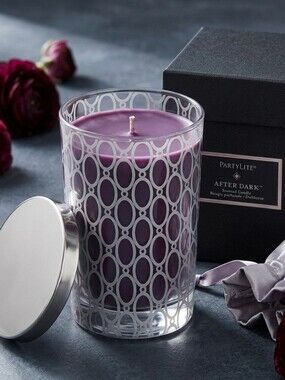 PARTYLITE After Dark Velvet Plum Retired Luxury Jar Candle NIB Dark Academia